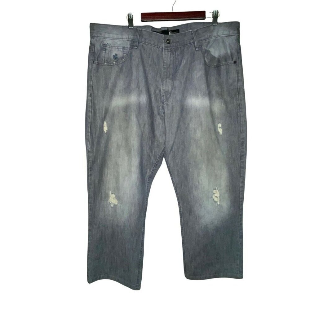 Rocawear Grey Distressed Classic Fit Denim Jeans Men's Size 42